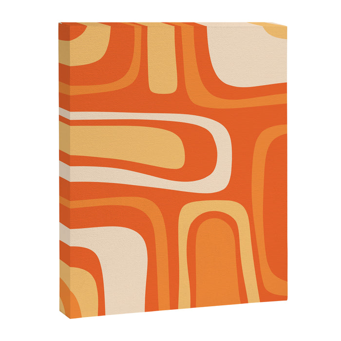 Palm Springs Mid Century Modern Abstract Pattern in Bright Orange Tangerine Tones Canvas Print Gallery Image 1