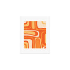 Palm Springs Mid Century Modern Abstract Pattern in Bright Orange Tangerine Tones Art Print Gallery Image 1