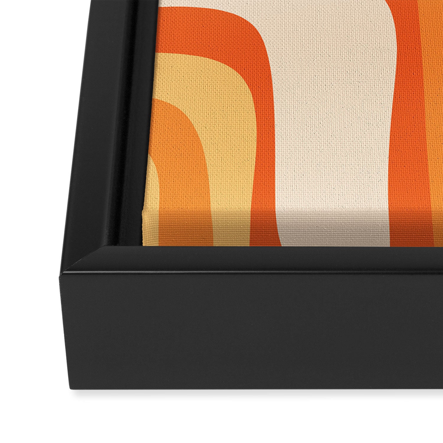 Palm Springs Mid Century Modern Abstract Pattern in Bright Orange Tangerine Tones Framed Canvas Print Gallery Image 3