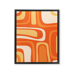 Palm Springs Mid Century Modern Abstract Pattern in Bright Orange Tangerine Tones Framed Canvas Print Gallery Image 8