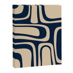 Palm Springs Mid Century Modern Abstract Pattern in Mid Mod Beige and Dark Blue Canvas Print Gallery Image 8