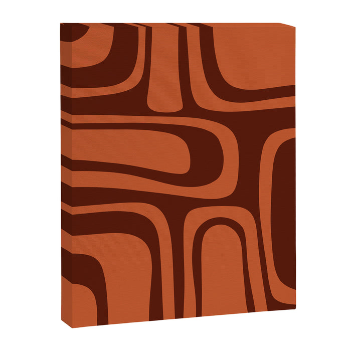 Palm Springs Mid Century Modern Abstract Pattern in Mid Mod Dark Orange Tones Canvas Print Gallery Image 1