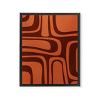 Palm Springs Mid Century Modern Abstract Pattern in Mid Mod Dark Orange Tones Framed Canvas Print Gallery Image 8