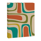 Palm Springs Mid Century Modern Abstract Pattern in Mid Mod Olive, Burnt Orange, Mustard, Teal, and Beige Canvas Print Gallery Image 8