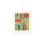 Palm Springs Mid Century Modern Abstract Pattern in Mid Mod Olive, Burnt Orange, Mustard, Teal, and Beige Art Print Gallery Image 1
