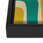 Palm Springs Mid Century Modern Abstract Pattern in Mid Mod Olive, Burnt Orange, Mustard, Teal, and Beige Framed Canvas Print Gallery Image 3