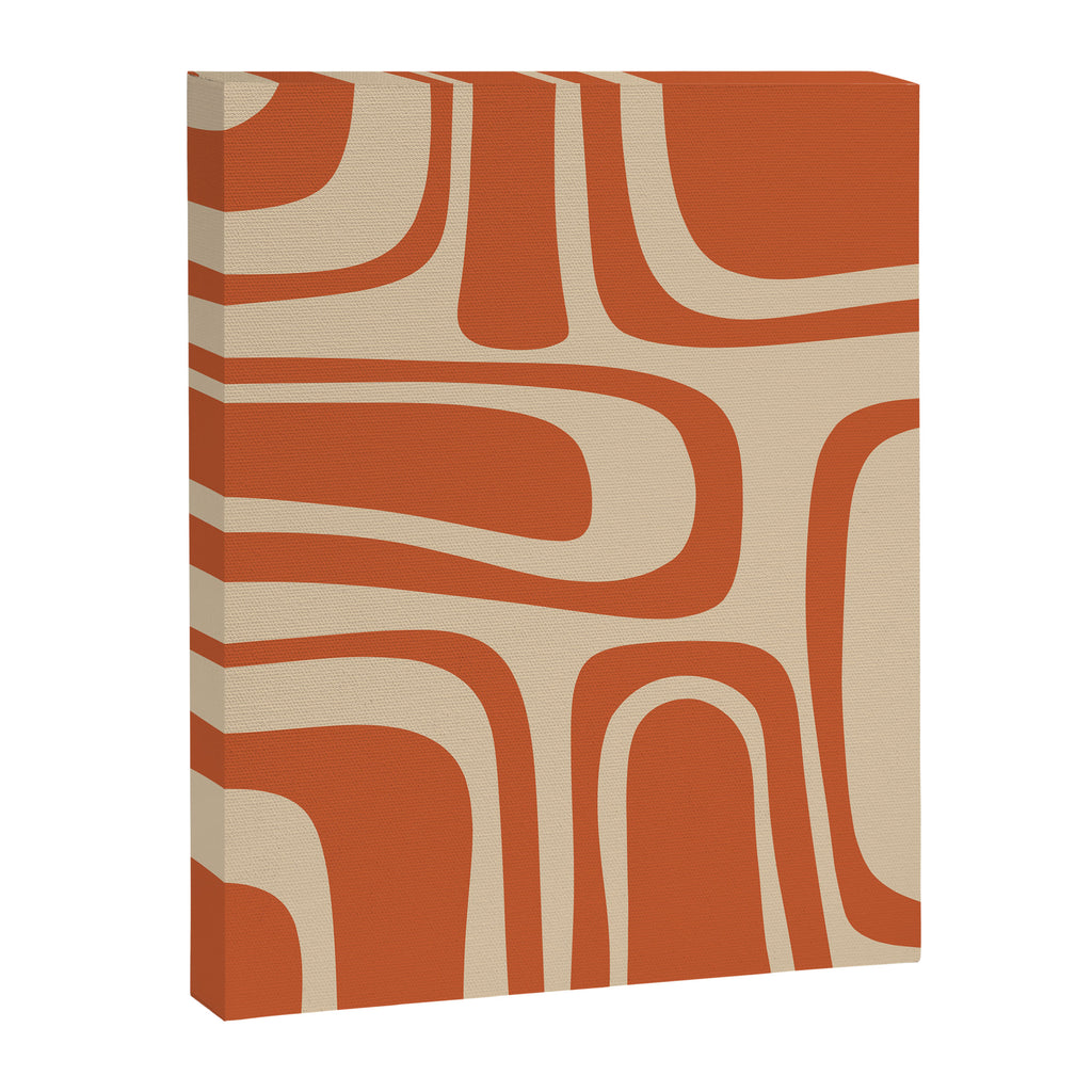Palm Springs - Mid Century Modern Abstract Pattern in Mid Mod Orange and Beige Canvas Print Gallery Image 8