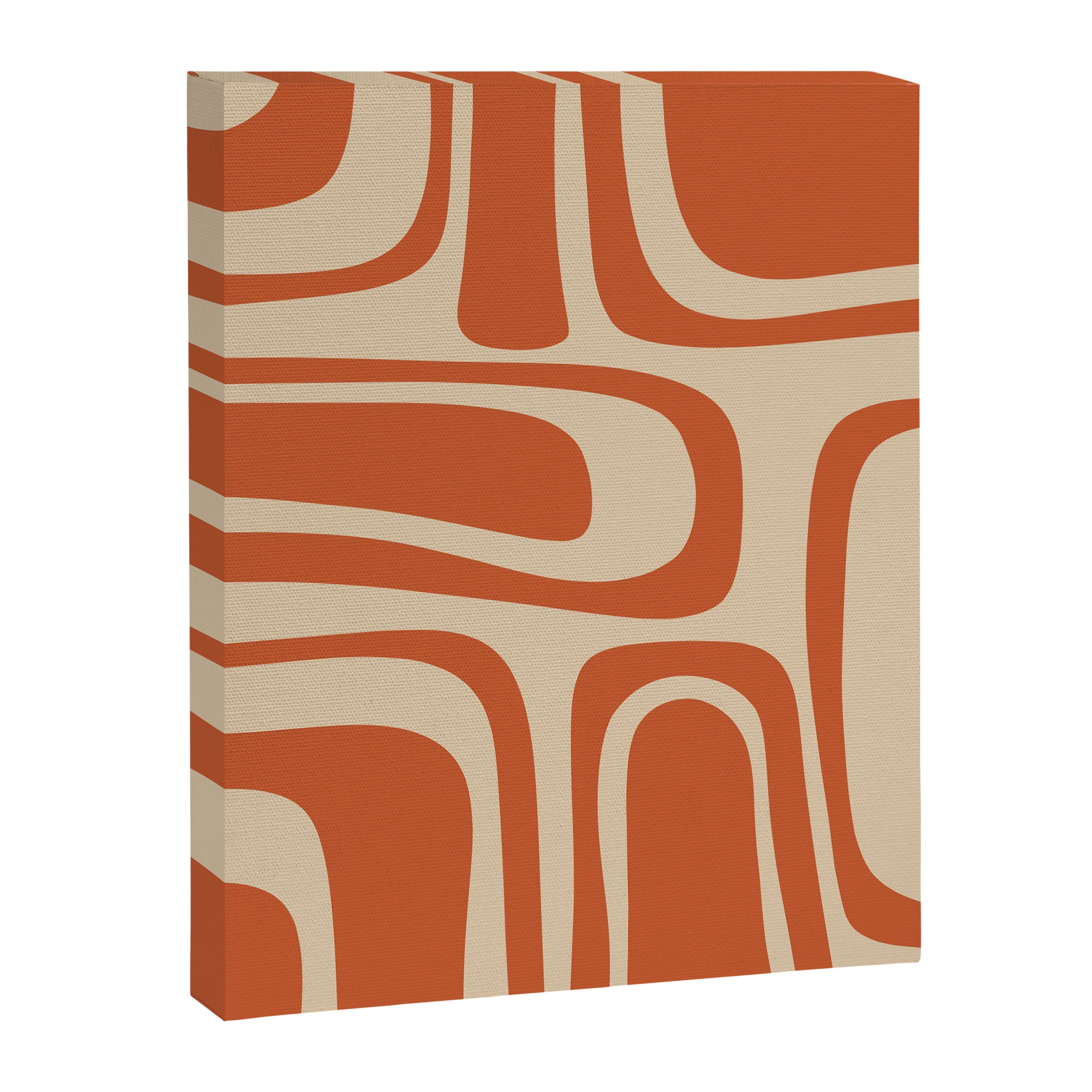 Palm Springs - Mid Century Modern Abstract Pattern in Mid Mod Orange and Beige Canvas Print Gallery Image 8