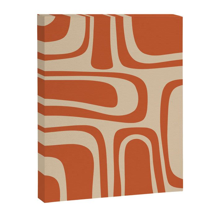 Palm Springs - Mid Century Modern Abstract Pattern in Mid Mod Orange and Beige Canvas Print Gallery Image 1