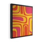 Palm Springs Mid Century Modern Abstract Pattern in Retro Bright Yellow, Hot Pink, and Orange-Red Framed Canvas Print Gallery Image 2