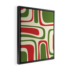 Palm Springs Mid Century Modern Abstract Pattern in Retro Christmas Green Red Cream Framed Canvas Print Gallery Image 2