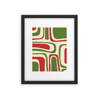 Palm Springs Mid Century Modern Abstract Pattern in Retro Christmas Green Red Cream Framed Art Print Gallery Image 6