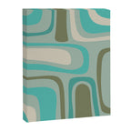 Palm Springs Mid Century Modern Abstract Pattern in Vintage Turquoise and Olive Canvas Print Gallery Image 8