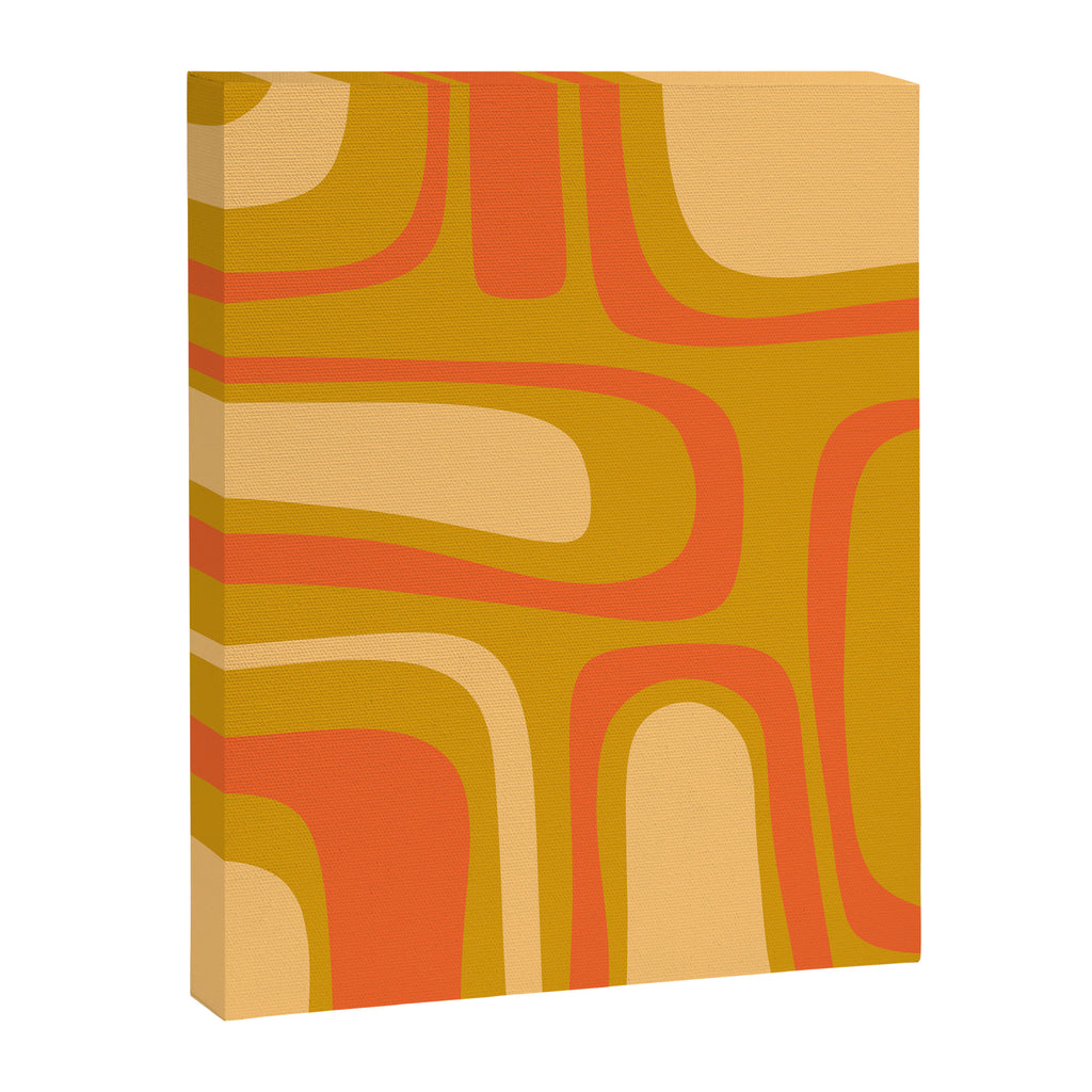 Palm Springs Mid Mod Abstract Tangerine Orange and Mustard Ochre Canvas Print Gallery Image 8