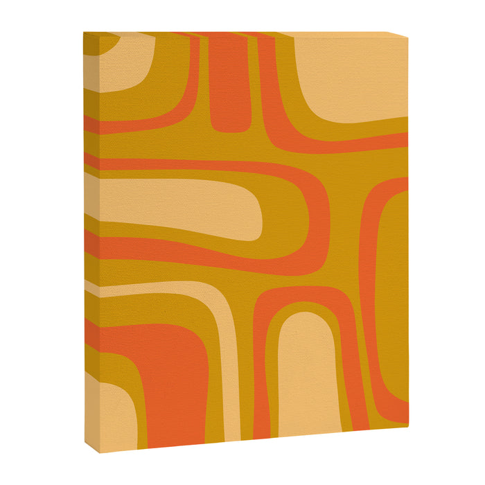 Palm Springs Mid Mod Abstract Tangerine Orange and Mustard Ochre Canvas Print Gallery Image 1