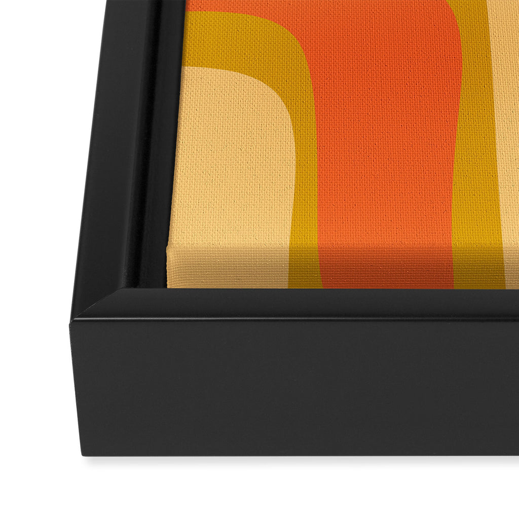 Palm Springs Mid Mod Abstract Tangerine Orange and Mustard Ochre Framed Canvas Print Gallery Image 3