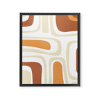 Palm Springs Mid-Century Minimalist Abstract Brown Ochre Beige White Framed Canvas Print Gallery Image 8