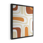 Palm Springs Mid-Century Minimalist Abstract Brown Ochre Beige White Framed Canvas Print Gallery Image 2