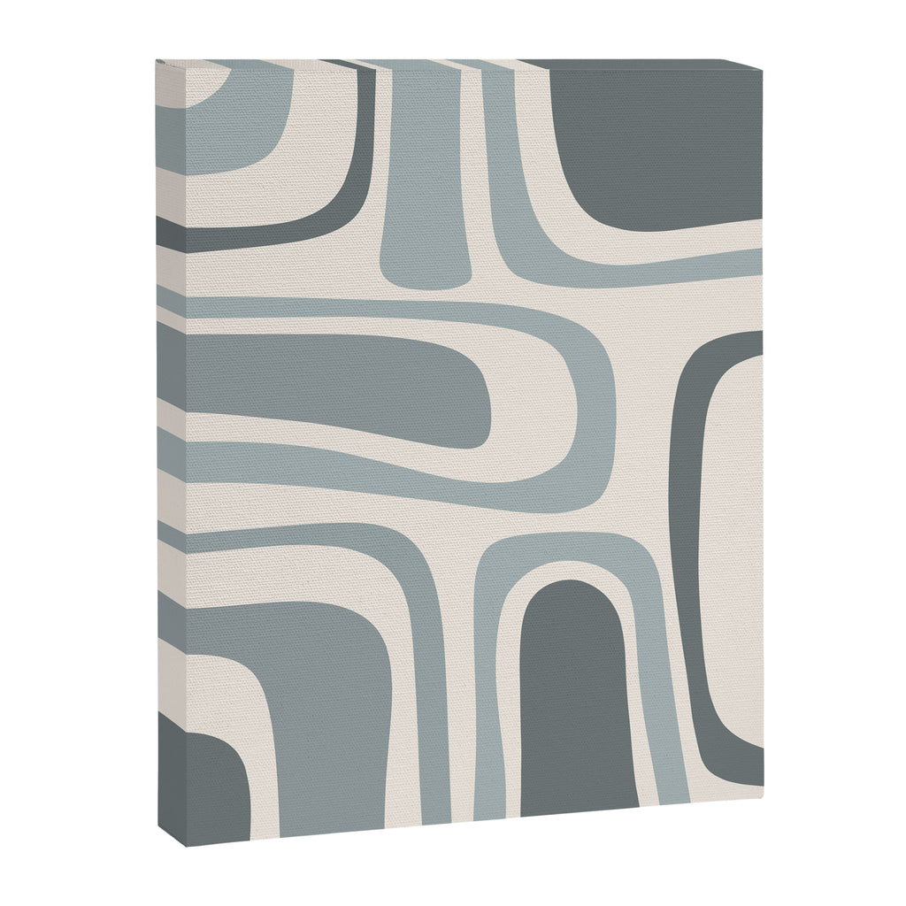 Palm Springs Midcentury Mod Abstract Pattern in Light Gray-Blue Tones and Cream Canvas Print Gallery Image 8