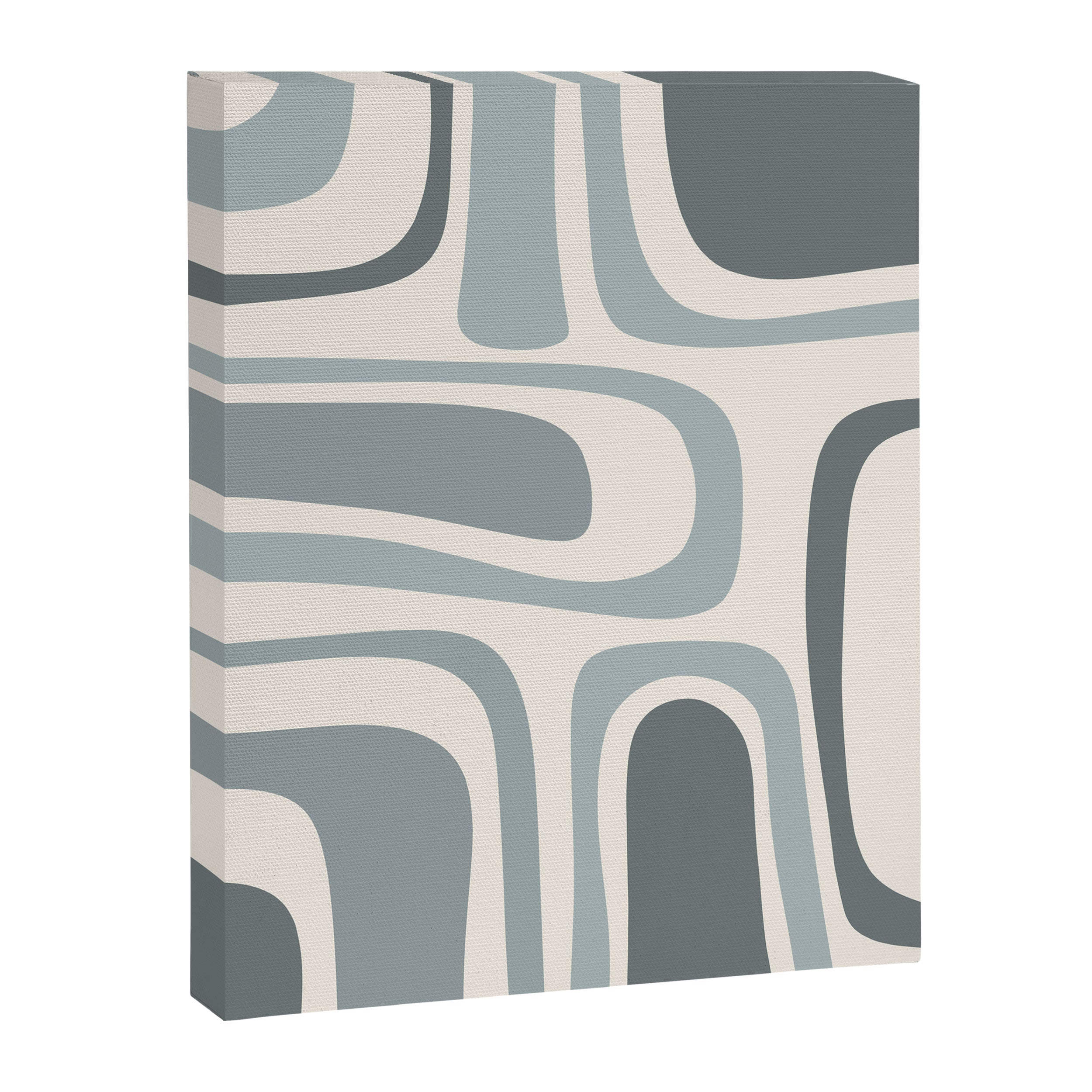 Palm Springs Midcentury Mod Abstract Pattern in Light Gray-Blue Tones and Cream Canvas Print Gallery Image 8