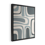 Palm Springs Midcentury Mod Abstract Pattern in Light Gray-Blue Tones and Cream Framed Canvas Print Gallery Image 2