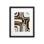 Palm Springs Mid-Century Modern Abstract in Brown, Sage, Light Gray, and Cream Framed Art Print Gallery Image 6