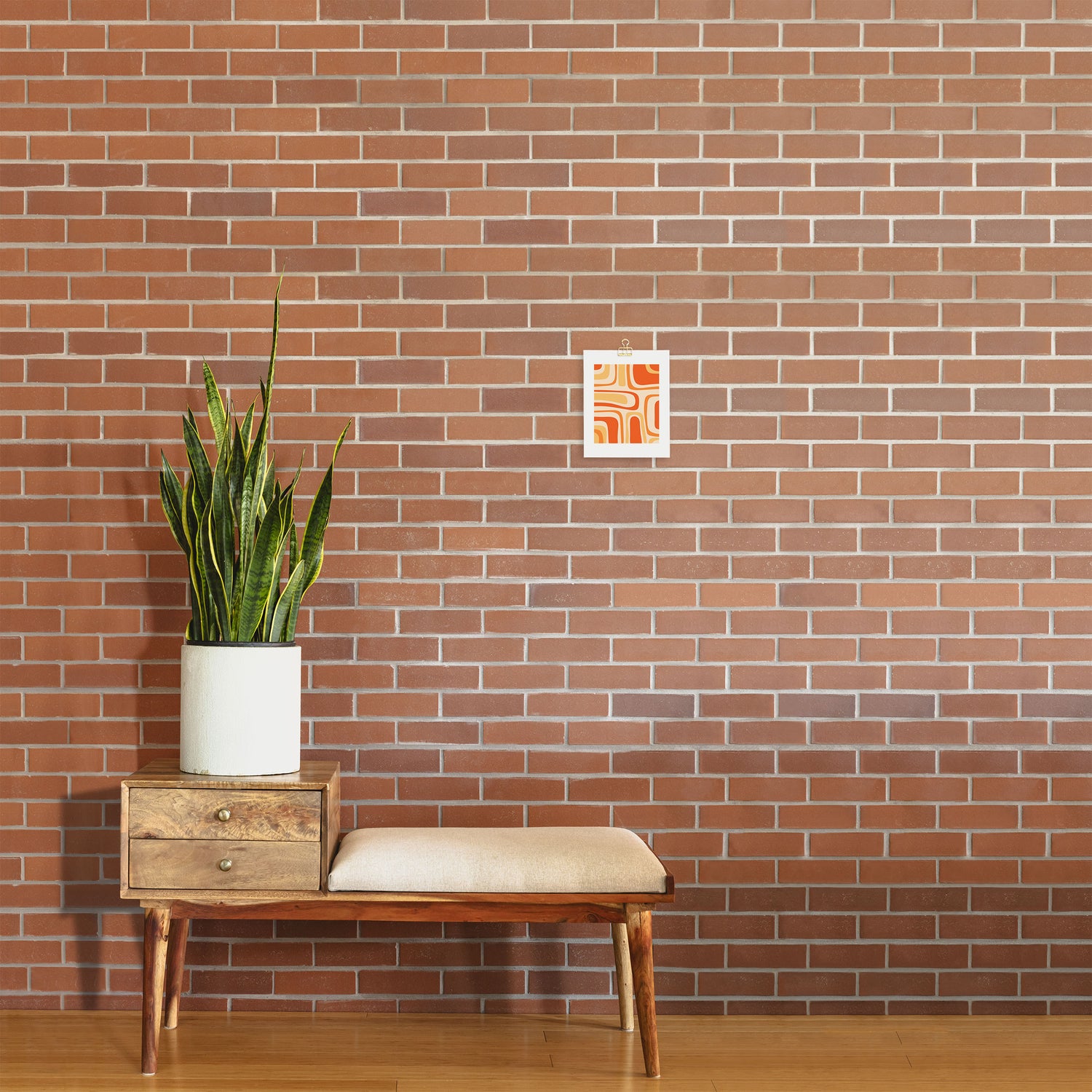Palm Springs Midcentury Modern Abstract in Light Orange Tangerine Tones  Art Print Gallery Image 2