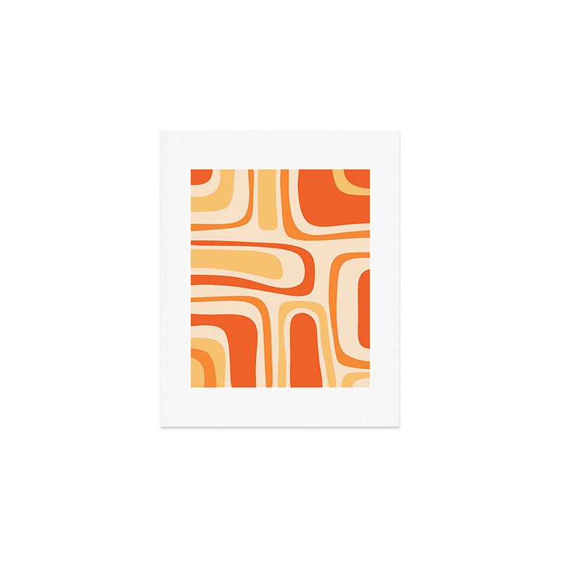 Palm Springs Midcentury Modern Abstract in Light Orange Tangerine Tones  Art Print Gallery Image 1