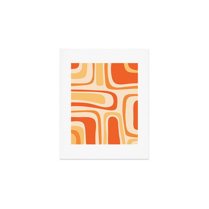 Palm Springs Midcentury Modern Abstract in Light Orange Tangerine Tones  Art Print Gallery Image 1