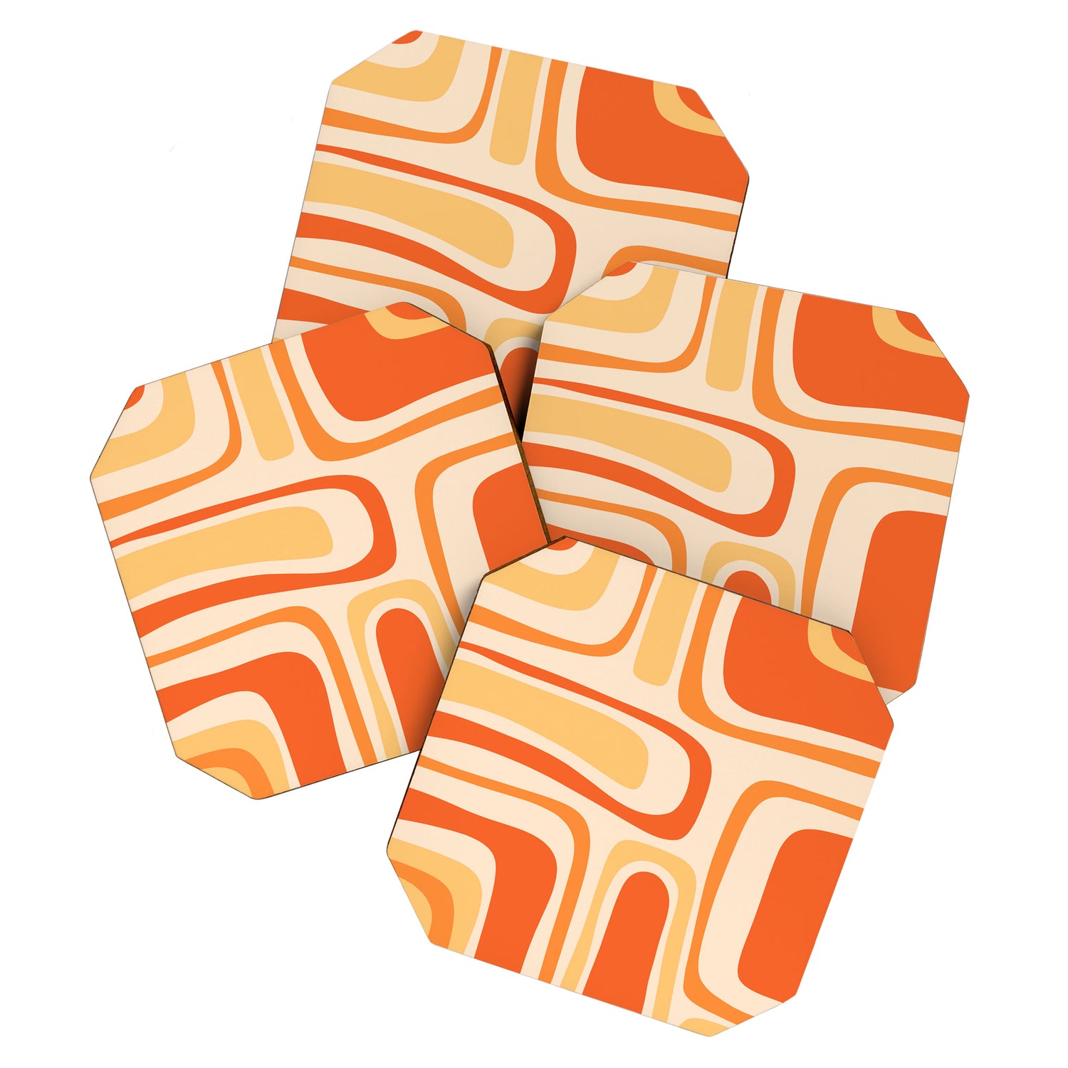 Palm Springs Midcentury Modern Abstract in Light Orange Tangerine Tones  Coaster Gallery Image 1