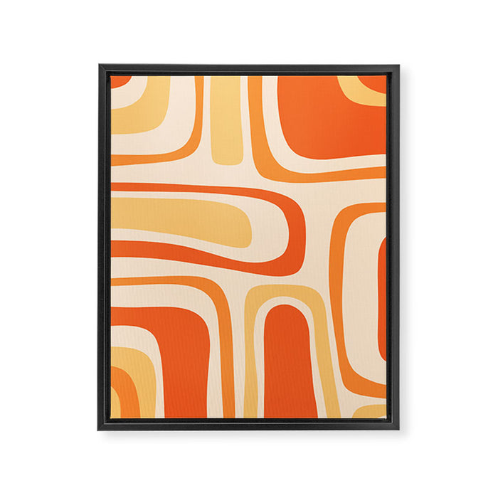 Palm Springs Midcentury Modern Abstract in Light Orange Tangerine Tones  Framed Canvas Print Gallery Image 1