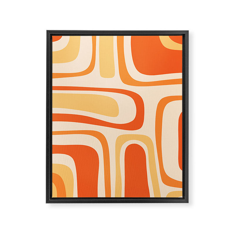 Palm Springs Midcentury Modern Abstract in Light Orange Tangerine Tones  Framed Canvas Print Gallery Image 8