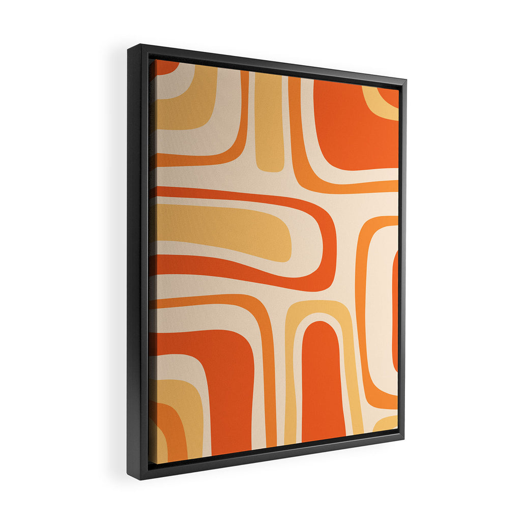 Palm Springs Midcentury Modern Abstract in Light Orange Tangerine Tones  Framed Canvas Print Gallery Image 2