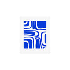 Palm Springs Mid-Century Modern Abstract Minimalist Pattern Royal Blue and White Art Print Gallery Image 1