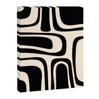 Palm Springs - Midcentury Modern Abstract Pattern in Black and Almond Cream  Canvas Print Gallery Image 8