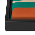 Palm Springs Midcentury Modern Abstract Pattern in Mid Mod Orange, Beige, and Turquoise Framed Canvas Print Gallery Image 3