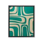 Palm Springs - Midcentury Modern Abstract Pattern in Mid Mod Turquoise Teal and Beige  Framed Canvas Print Gallery Image 8