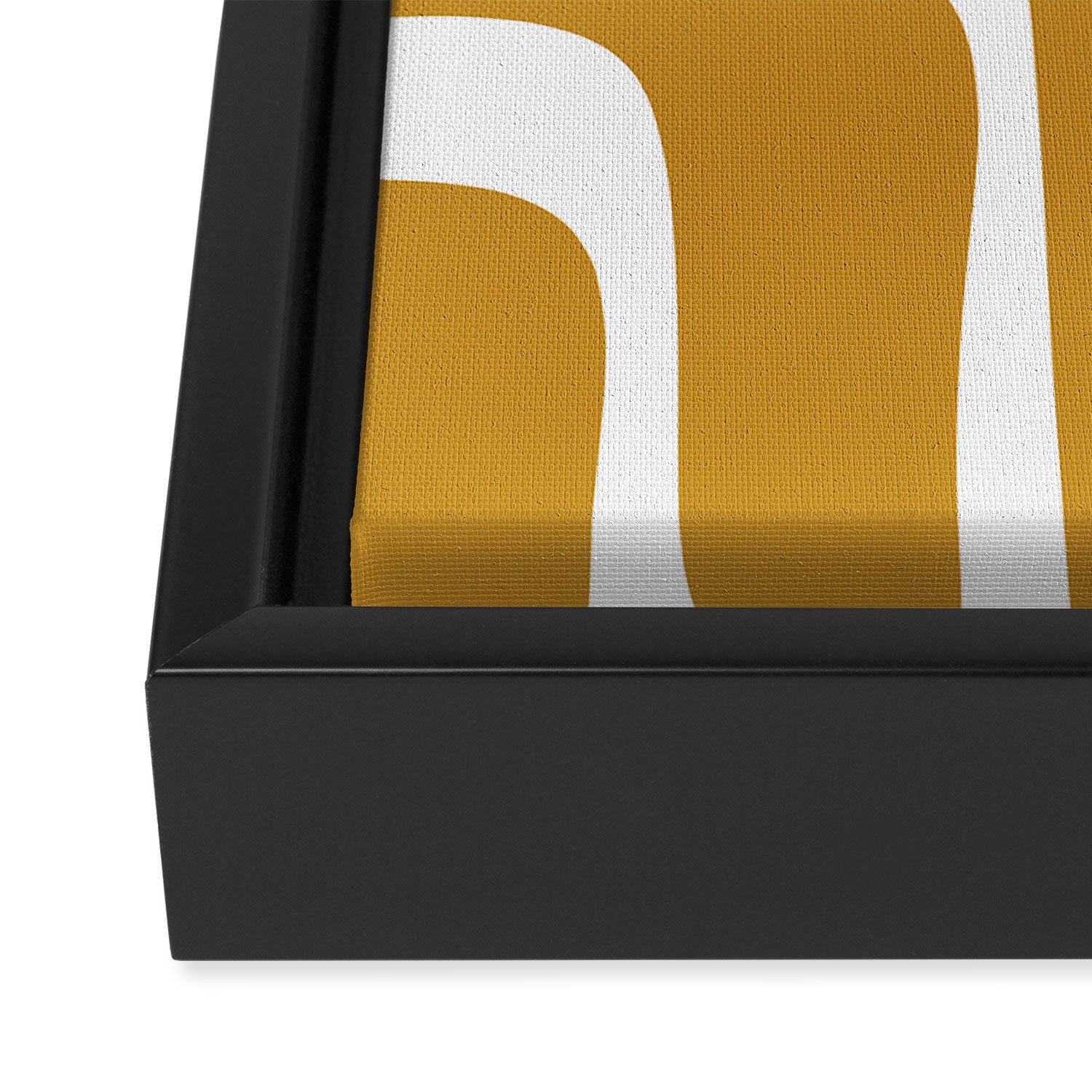 Palm Springs Midcentury Modern Abstract Pattern in Mustard Gold and White Framed Canvas Print Gallery Image 3