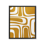 Palm Springs Midcentury Modern Abstract Pattern in Mustard Gold and White Framed Canvas Print Gallery Image 8