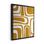 Palm Springs Midcentury Modern Abstract Pattern in Mustard Gold and White Framed Canvas Print Gallery Image 2