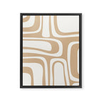 Palm Springs Midcentury Modern Abstract Pattern in Natural Wood Beige Framed Canvas Print Gallery Image 8
