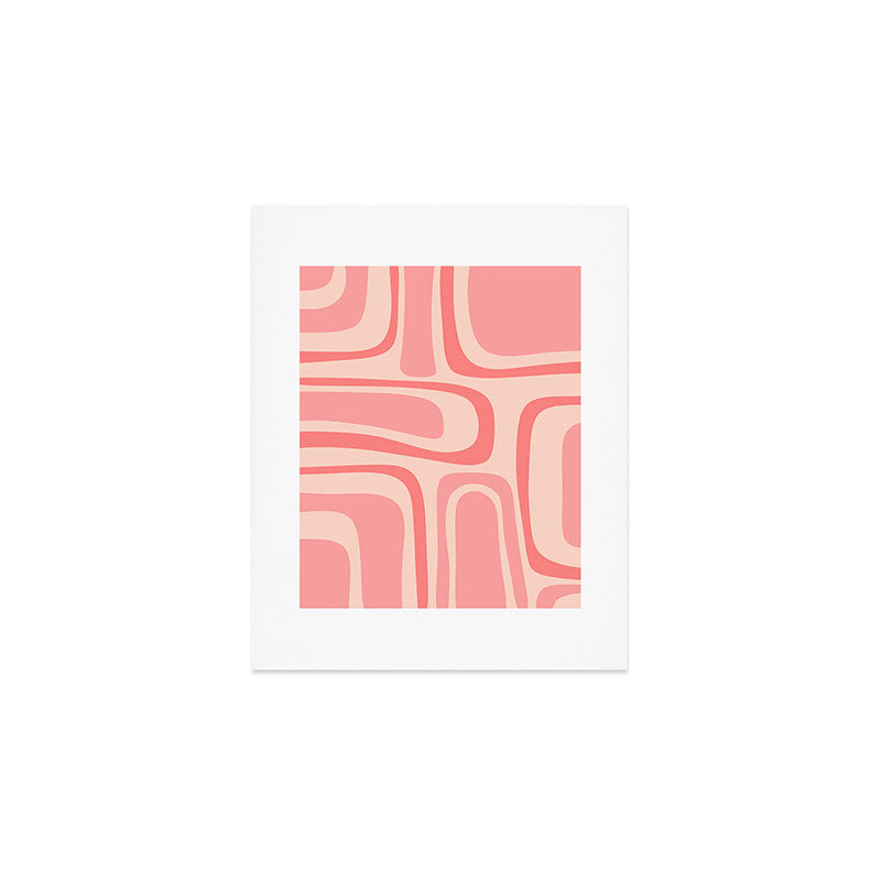 Palm Springs Midcentury Modern Abstract Pattern in Pink Art Print Gallery Image 1