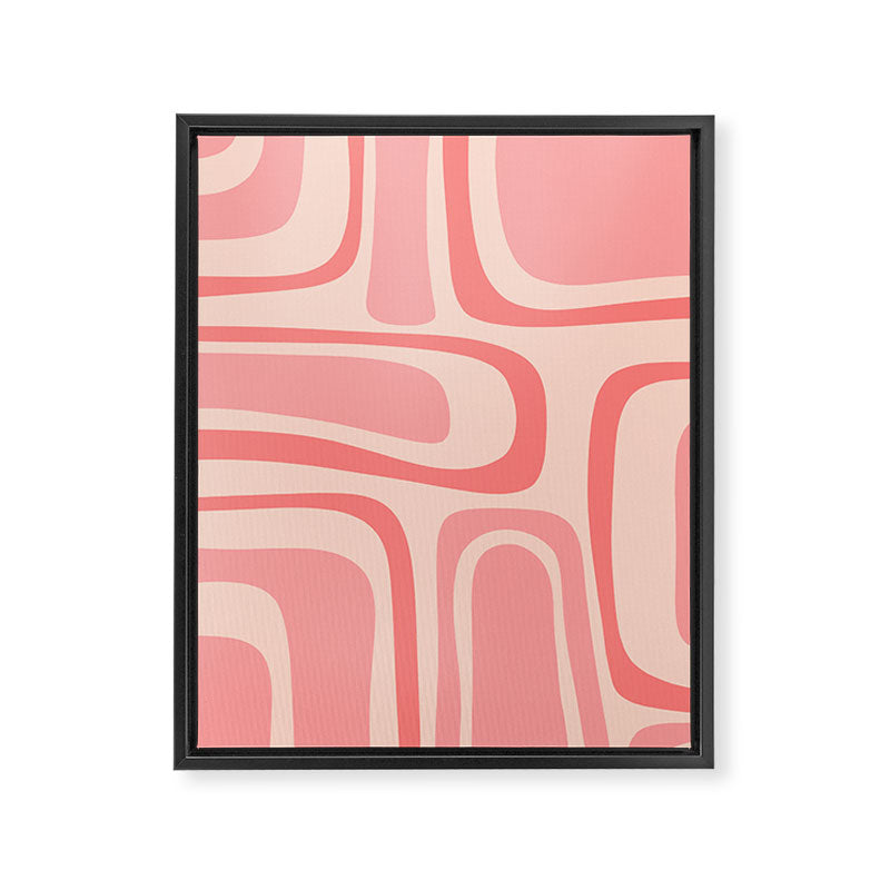Palm Springs Midcentury Modern Abstract Pattern in Pink Framed Canvas Print Gallery Image 8