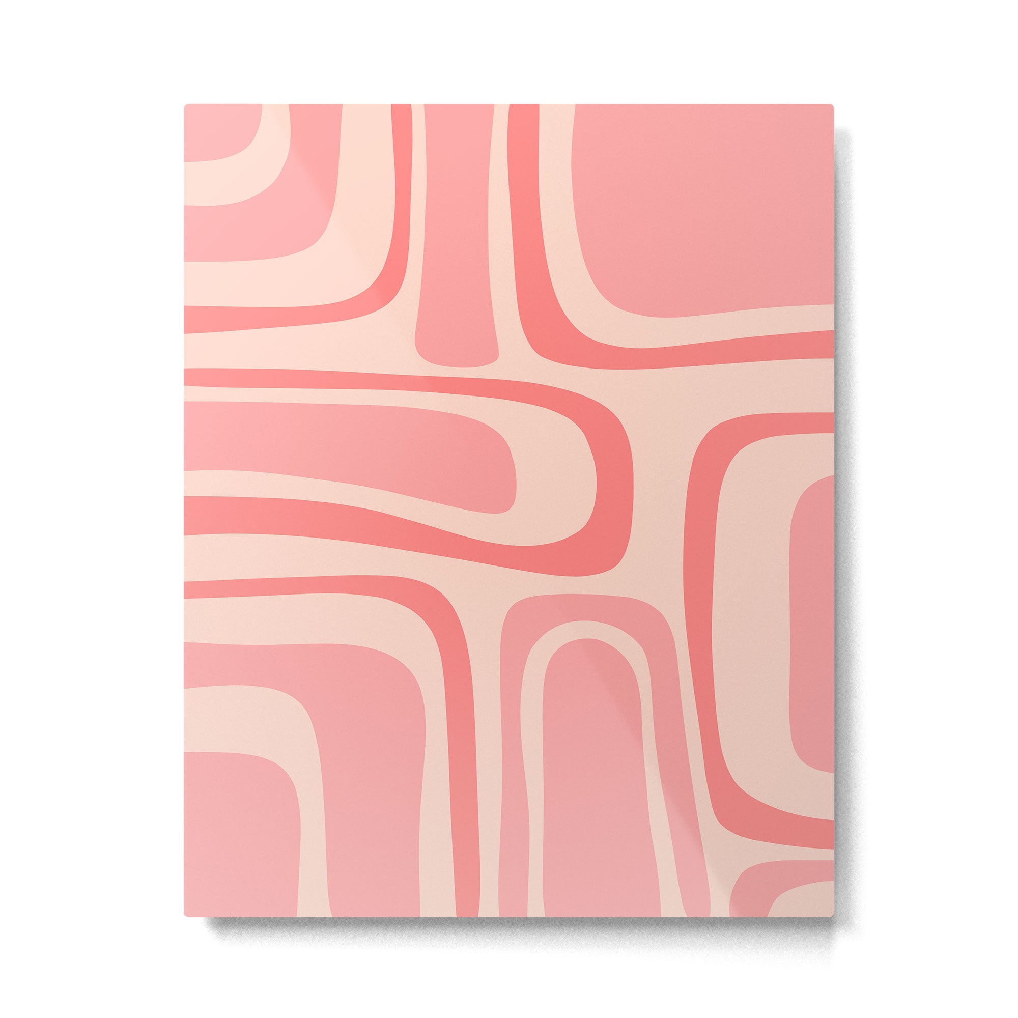 Palm Springs Midcentury Modern Abstract Pattern in Pink Metal Print Gallery Image 6