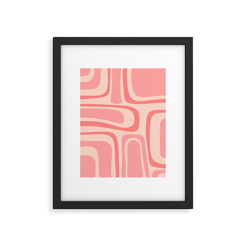 Palm Springs Midcentury Modern Abstract Pattern in Pink Framed Art Print Gallery Image 6