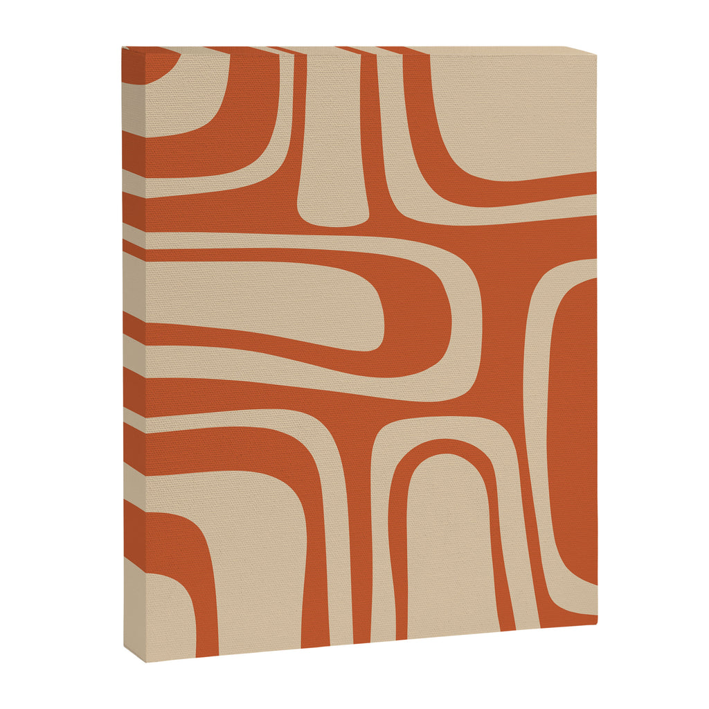Palm Springs - Midcentury Modern Retro Pattern in Mid Mod Beige and Burnt Orange Canvas Print Gallery Image 8