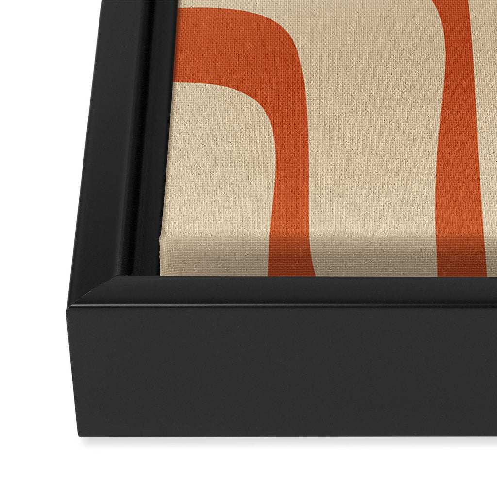 Palm Springs - Midcentury Modern Retro Pattern in Mid Mod Beige and Burnt Orange Framed Canvas Print Gallery Image 3