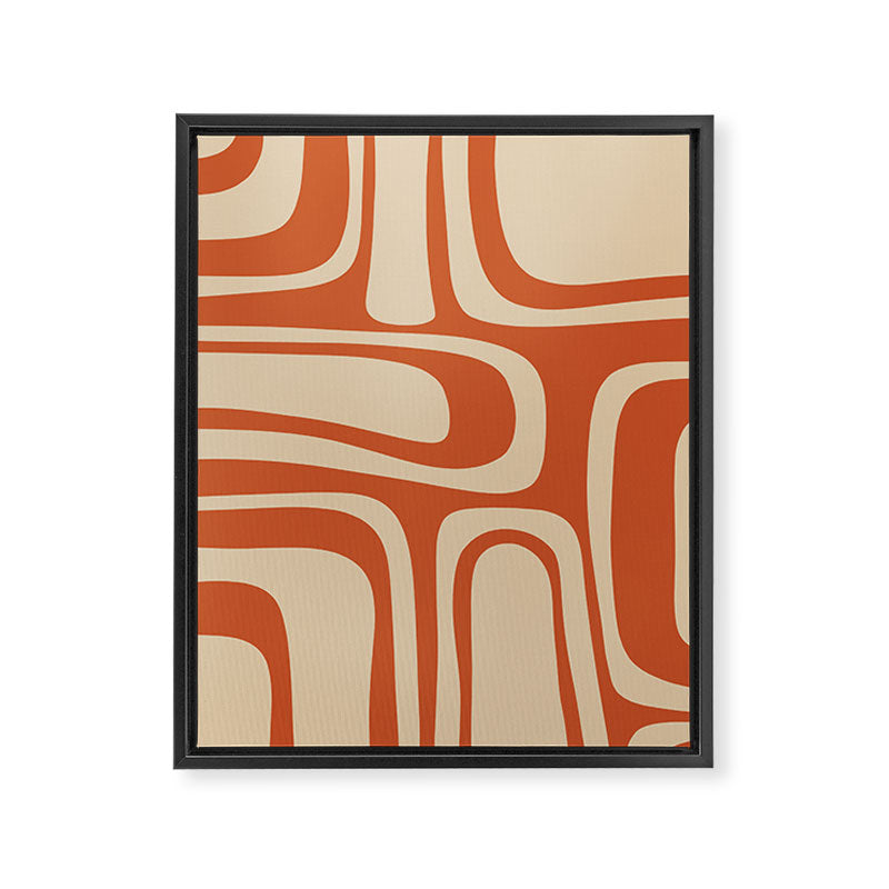 Palm Springs - Midcentury Modern Retro Pattern in Mid Mod Beige and Burnt Orange Framed Canvas Print Gallery Image 8