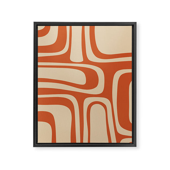 Palm Springs - Midcentury Modern Retro Pattern in Mid Mod Beige and Burnt Orange Framed Canvas Print Gallery Image 1