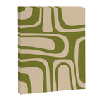 Palm Springs - Midcentury Modern Retro Pattern in Mid Mod Beige and Olive Green Canvas Print Gallery Image 8